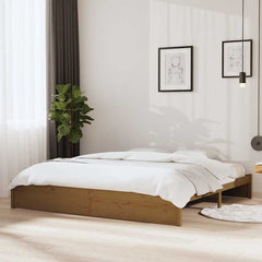 Bed Frame Solid Pine Wood Length 200 cm Honey brown 200 cm
