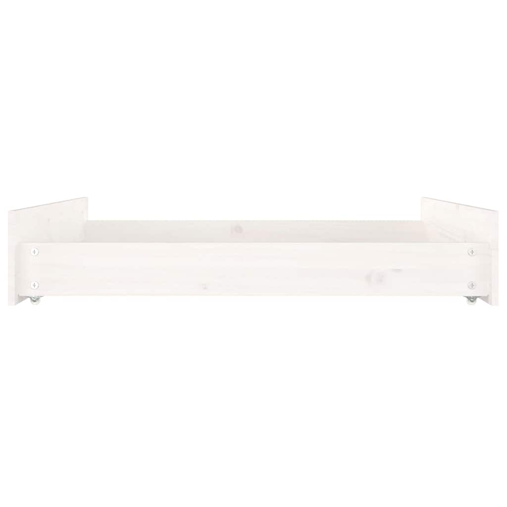 vidaXL Bed Drawer | White | Solid pine wood | Standard 5