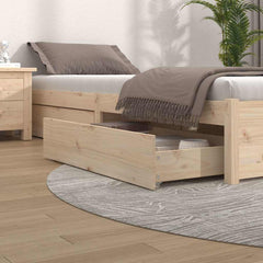 Bed Drawers 4 pcs Solid Wood Pine Natural 95 x 57 x 18 cm