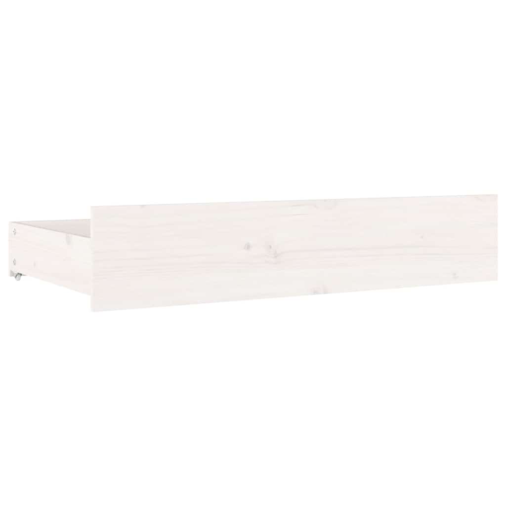 Bed Drawers 4 pcs Solid Wood Pine White 95 x 57 x 18 cm