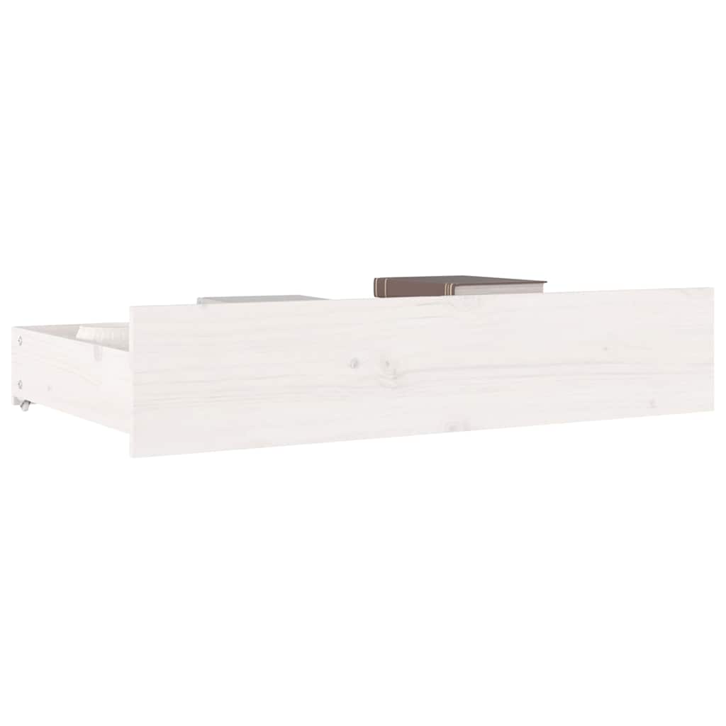 Bed Drawers 4 pcs Solid Wood Pine White 95 x 57 x 18 cm