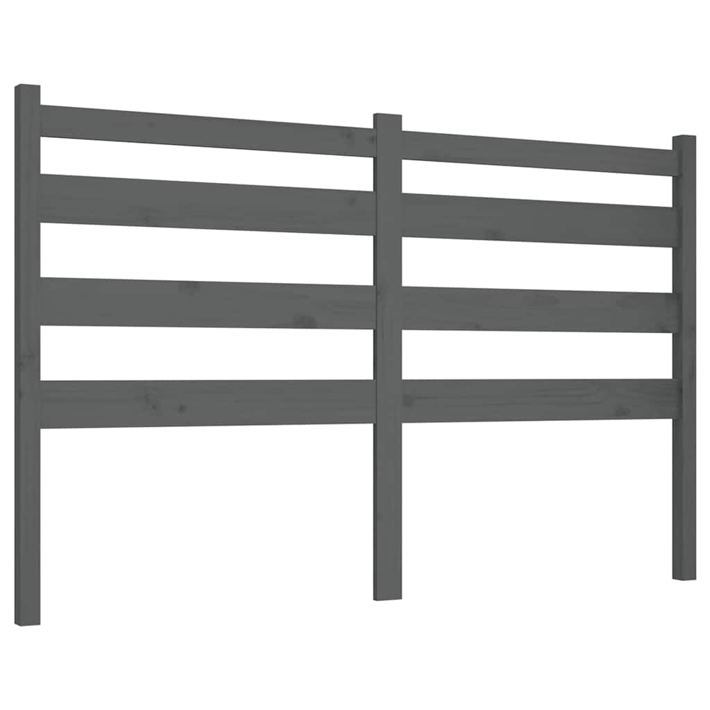 vidaXL Bed Headboard | Grey | Solid pine wood | Standard | Decorative Inlays 2