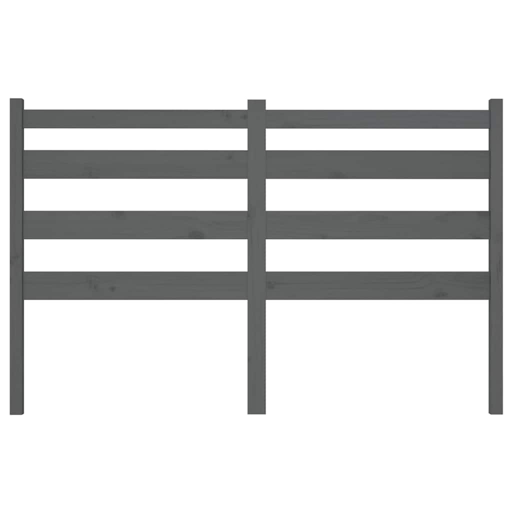vidaXL Bed Headboard | Grey | Solid pine wood | Standard | Decorative Inlays 4