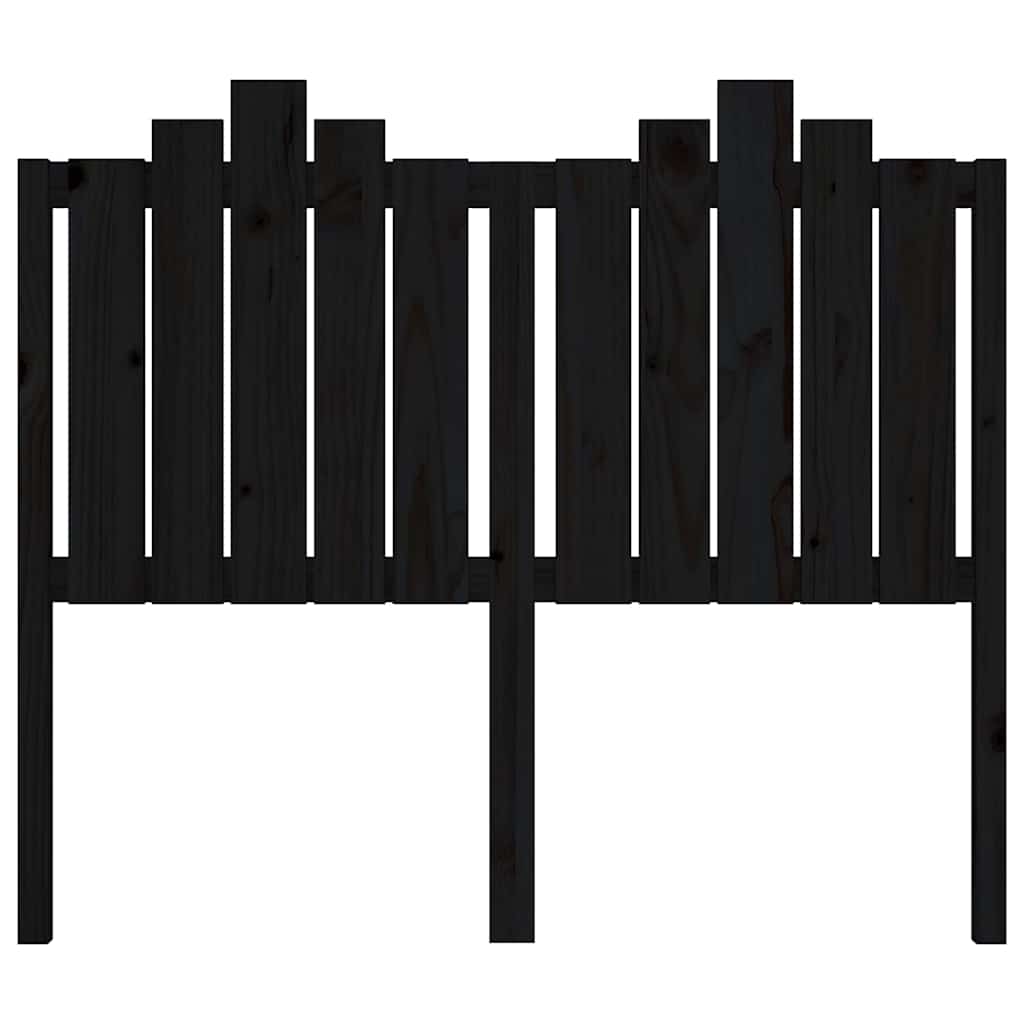 vidaXL Bed Headboard | Black | Solid pine wood | Standard |  Decorative Inlays 4