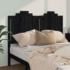 vidaXL Bed Headboard | Black | Solid Pine Wood | Decorative Inlays 3