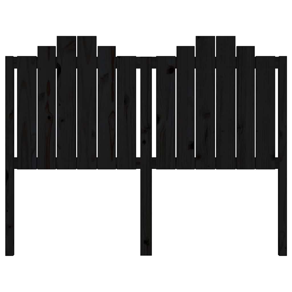 vidaXL Bed Headboard | Black | Solid Pine Wood | Decorative Inlays 4