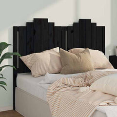 vidaXL Bed Headboard | Black | Solid Pine Wood | Decorative Inlays 1