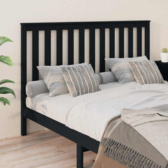 vidaXL Bed Headboard | Black | Solid Pine Wood | 166 cm | Modern | Bed Headboard 4