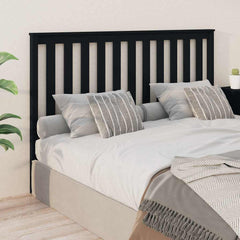 vidaXL Bed Headboard | Black | Solid Pine Wood | 166 cm | Modern | Bed Headboard 1