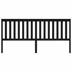vidaXL Bed Headboard Black 206x6x101 cm Solid Wood Pine 3