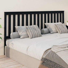 vidaXL Bed Headboard Black 206x6x101 cm Solid Wood Pine 1