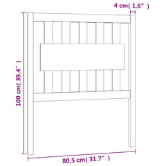 vidaXL Bed Headboard 80.5x4x100 cm Solid Wood Pine 6
