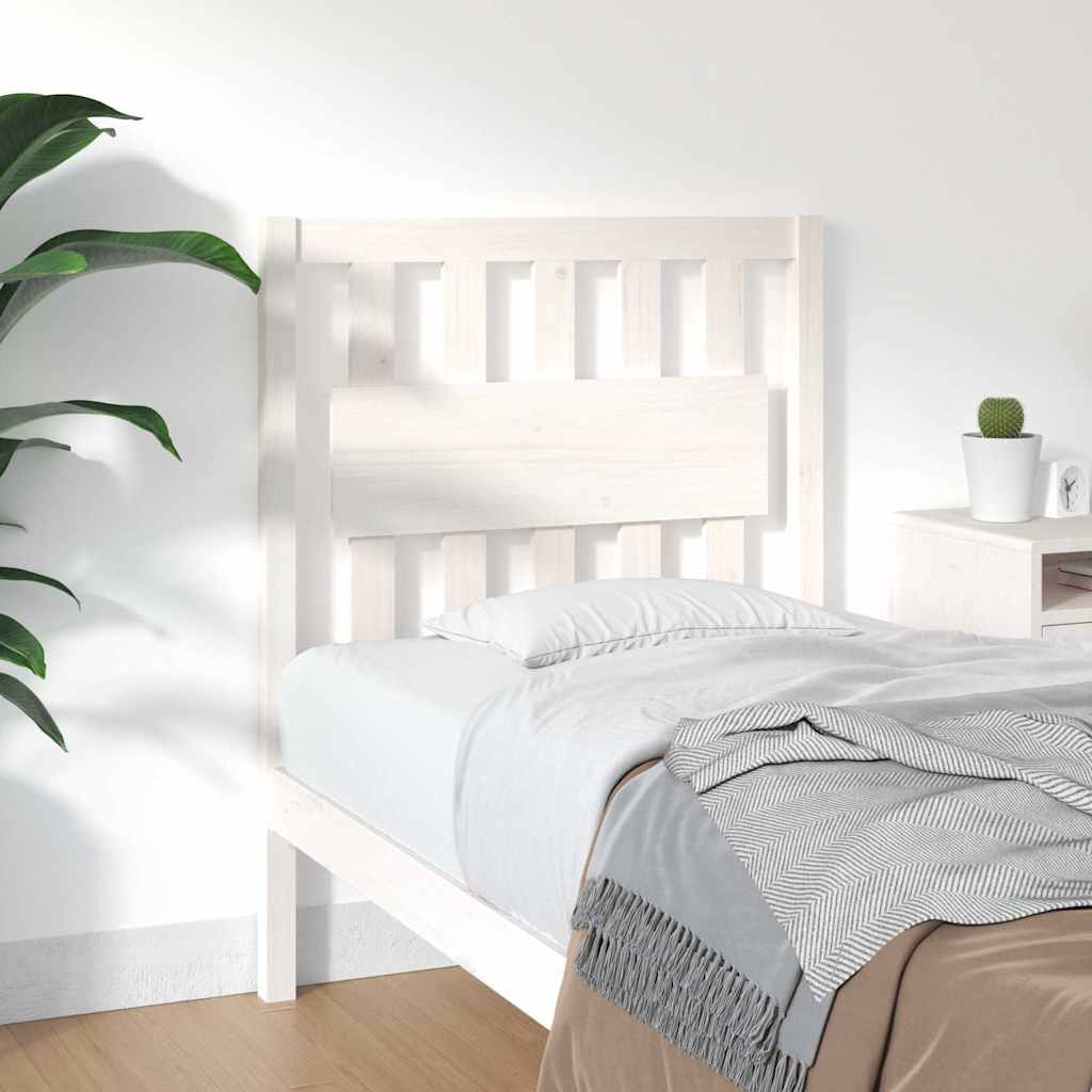 vidaXL Bed Headboard White 80.5x4x100 cm Solid Wood Pine 1