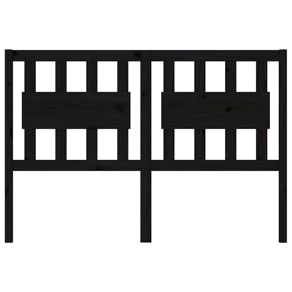 vidaXL Bed Headboard Black 145.5x4x100 cm Solid Wood Pine 3