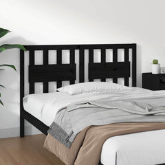 vidaXL Bed Headboard Black 145.5x4x100 cm Solid Wood Pine 1
