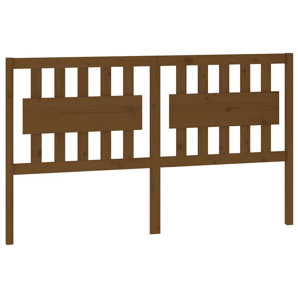 vidaXL Bed Headboard | Honey Brown | Solid Pine Wood | Large | Decorative Inlays 2