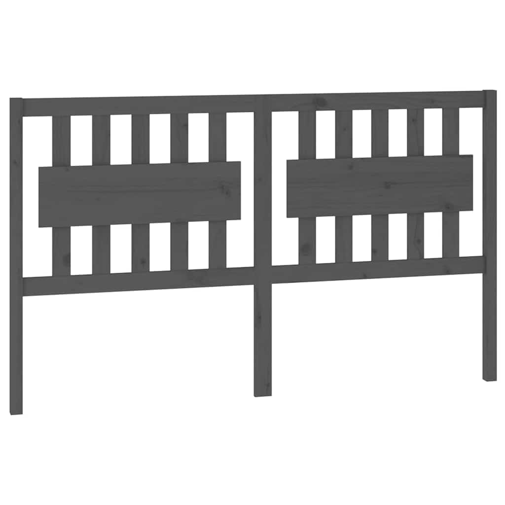 vidaXL Bed Headboard Grey 165.5x4x100 cm Solid Wood Pine 2
