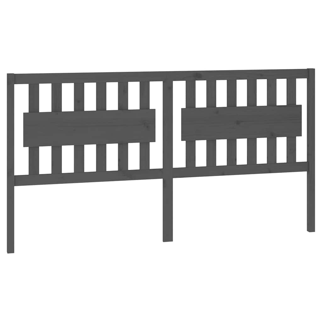 vidaXL Bed Headboard Grey 185.5x4x100 cm Solid Wood Pine 2