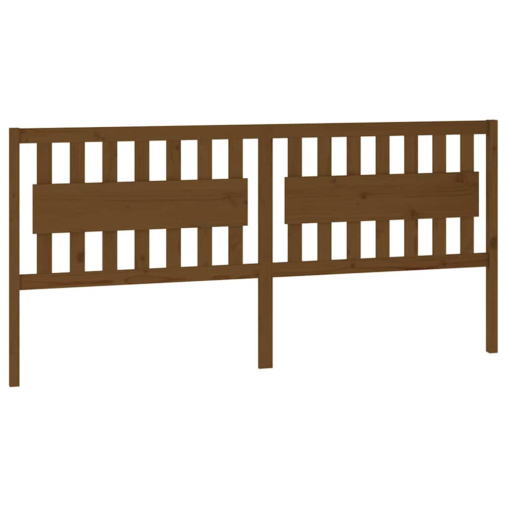vidaXL Bed Headboard | Honey brown | Solid pinewood | 205.5 cm width 2