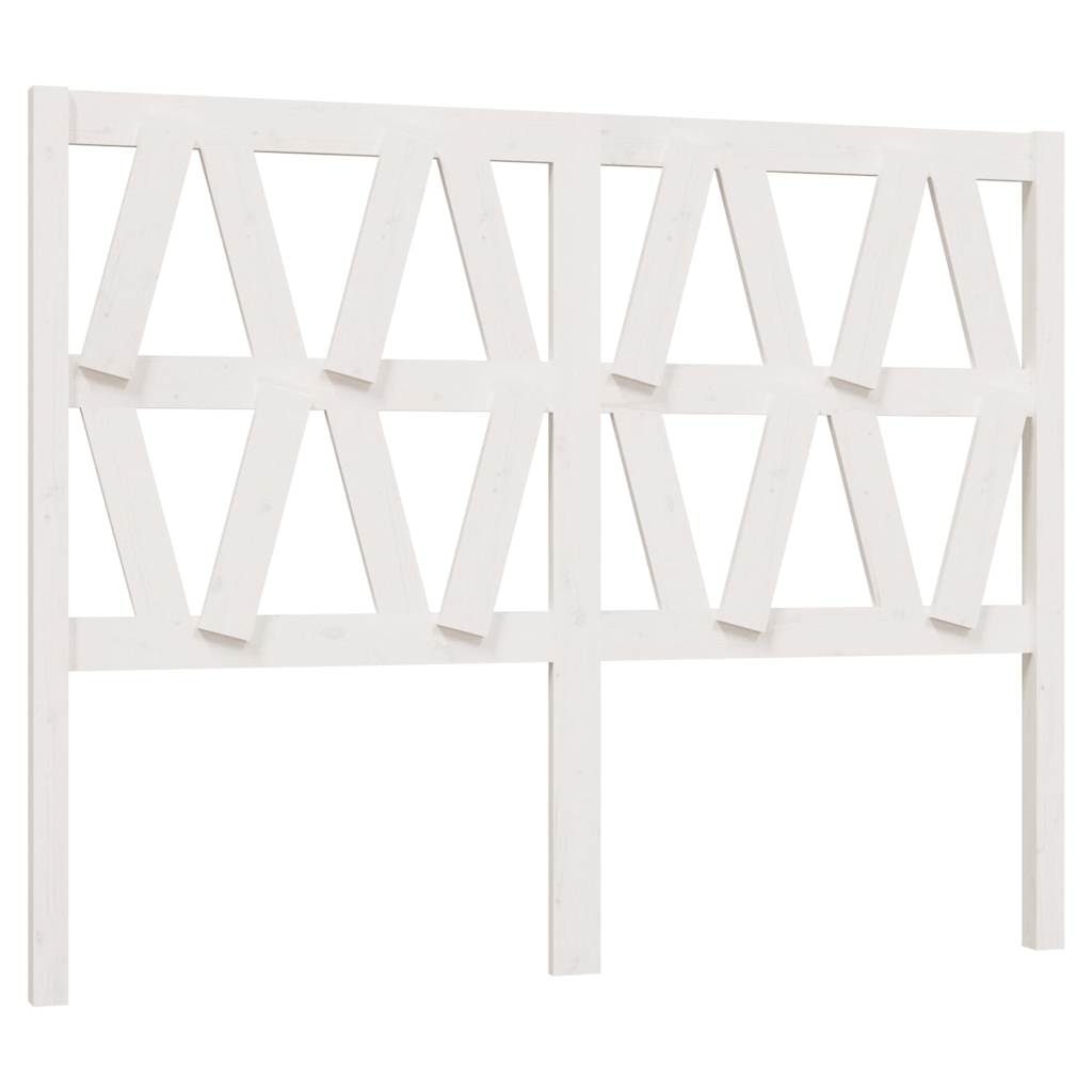 vidaXL Bed Headboard White 126x4x100 cm Solid Wood Pine 2