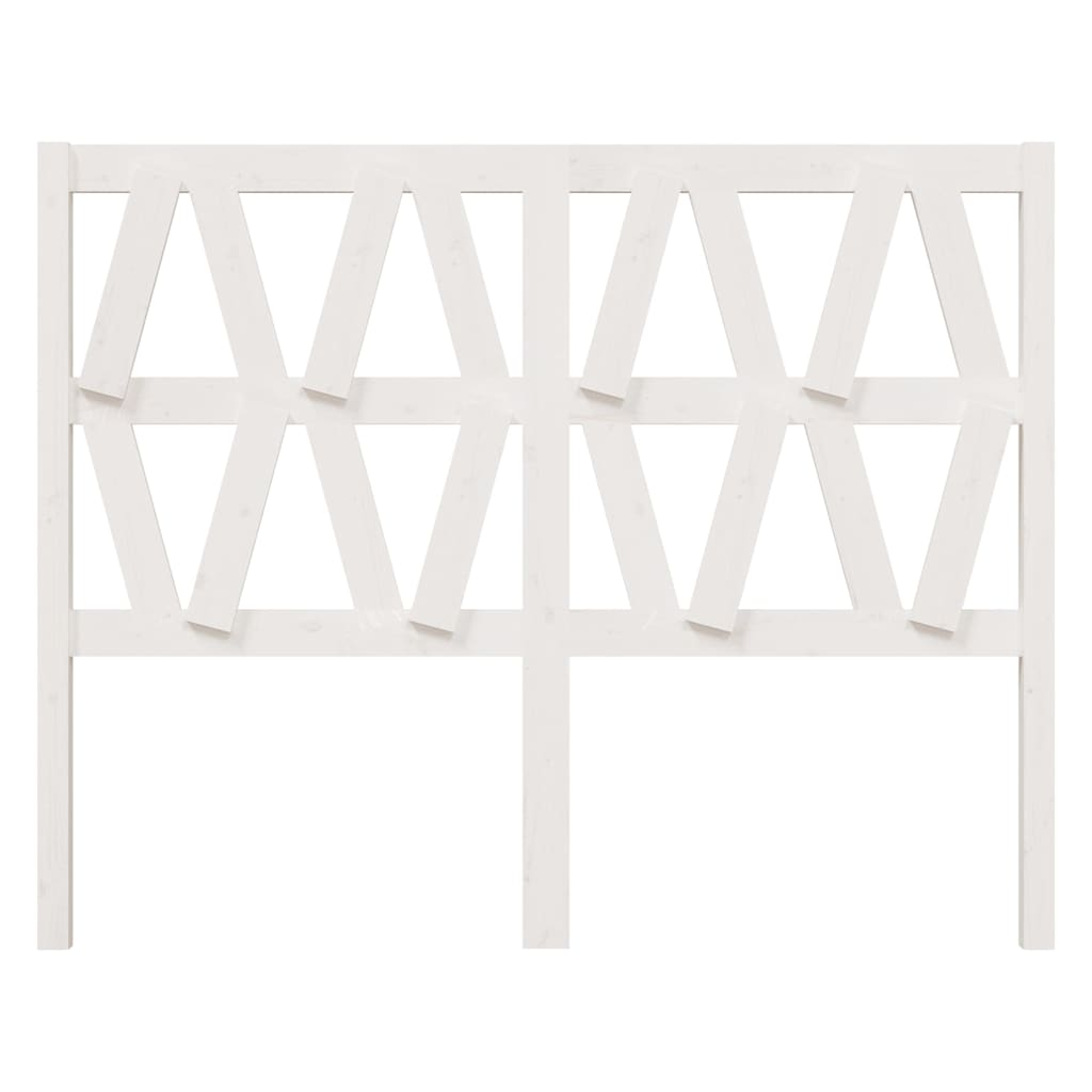 vidaXL Bed Headboard White 126x4x100 cm Solid Wood Pine 3