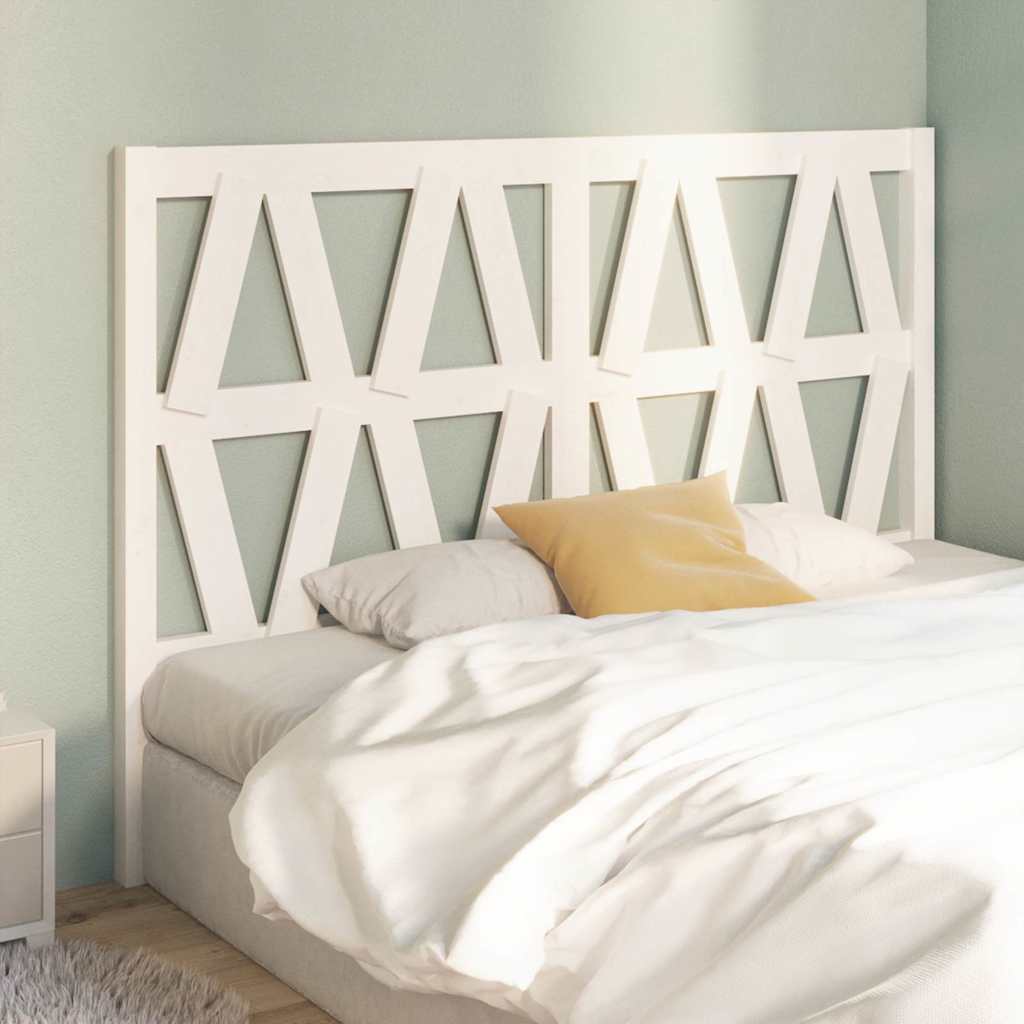 vidaXL Bed Headboard White 126x4x100 cm Solid Wood Pine 4