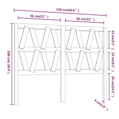 vidaXL Bed Headboard White 126x4x100 cm Solid Wood Pine 6