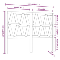 vidaXL Bed Headboard 146x4x100 cm Solid Wood Pine 6