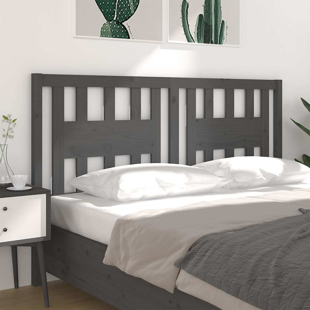 vidaXL Headboard | Grey | Solid pine wood | 166 x 4 x 100 cm | Decorative Inlays 4