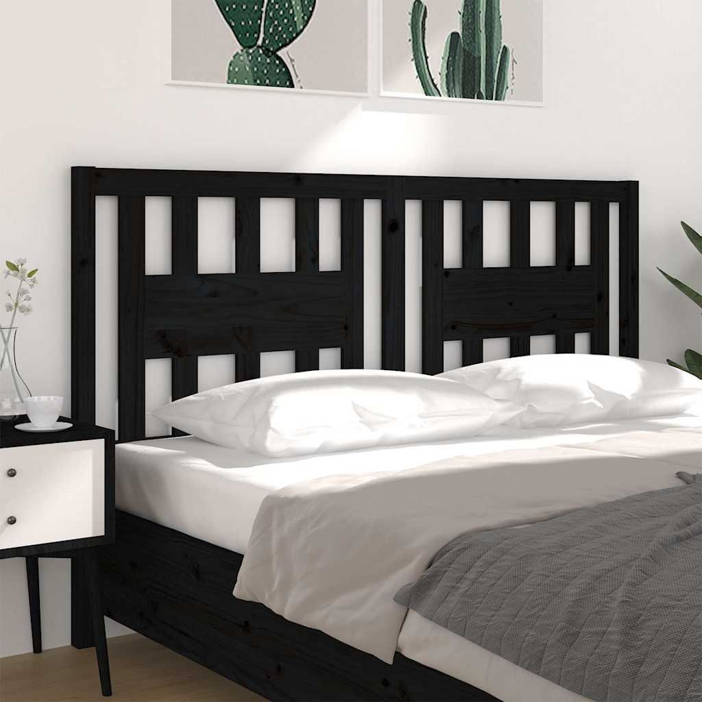 vidaXL Headboard | Black | Solid pine wood | Decorative Inlays | Headboard 4