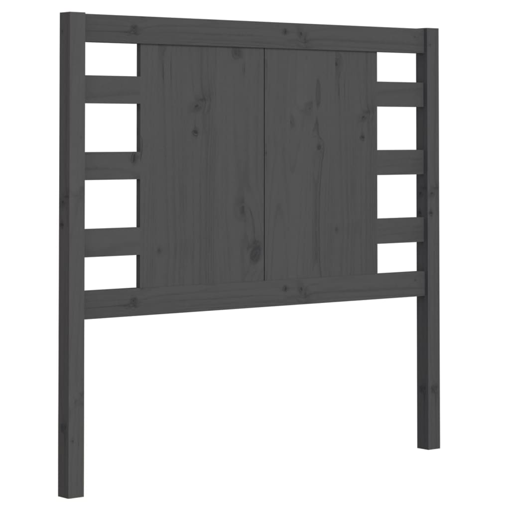 vidaXL Headboard | Grey | Solid pine wood | Decorative Inlays | Headboard 2