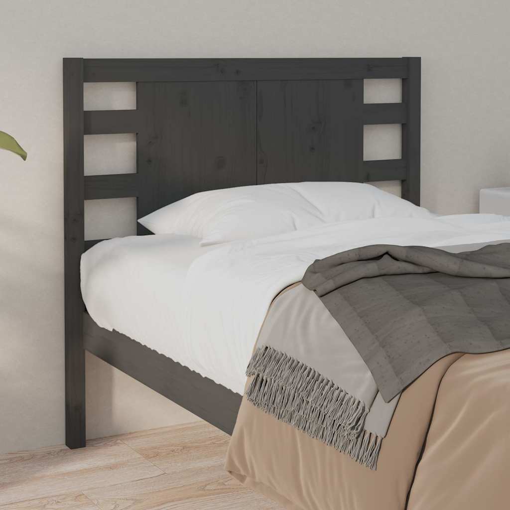 vidaXL Headboard | Grey | Solid pine wood | Decorative Inlays | Headboard 4