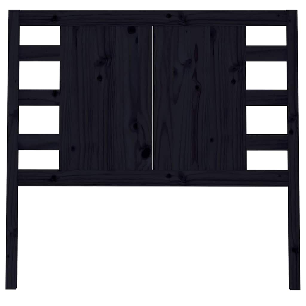 vidaXL Headboard | Black | Solid Pine Wood | 106 cm x 4 cm x 100 cm 3