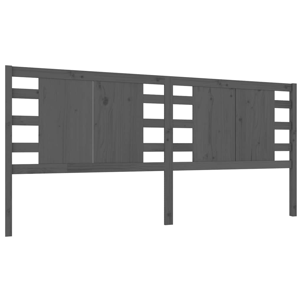 vidaXL Headboard | Grey | Solid Pine Wood | Fits standard double bed 2