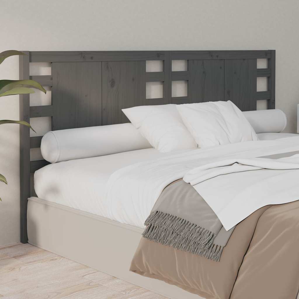vidaXL Headboard | Grey | Solid Pine Wood | Fits standard double bed 5
