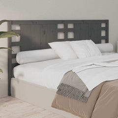 vidaXL Headboard | Grey | Solid Pine Wood | Fits standard double bed 5