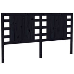 vidaXL Headboard | Black | Solid Pine Wood | 166x4x100 cm | Decorative Inlays 2