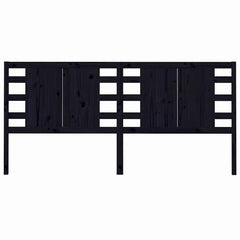 vidaXL Headboard | Black | Solid Pine Wood | 166x4x100 cm | Decorative Inlays 3
