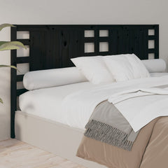 vidaXL Headboard | Black | Solid Pine Wood | 166x4x100 cm | Decorative Inlays 4