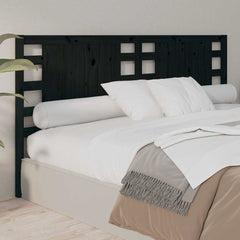 Headboard 81x4x100 cm Solid Wood Pine Black 166 x 100 cm