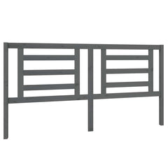 vidaXL Bed Headboard Grey 186x4x100 cm Solid Pine Wood 2