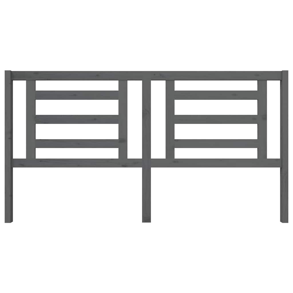 vidaXL Bed Headboard Grey 186x4x100 cm Solid Pine Wood 3