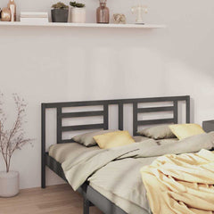 vidaXL Bed Headboard Grey 186x4x100 cm Solid Pine Wood 4