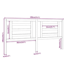 vidaXL Bed Headboard Honey Brown 186x4x100 cm Solid Pine Wood 6