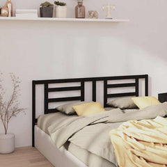 818844 vidaXL Bed Headboard Black 206x4x100 cm Solid Pine Wood 1