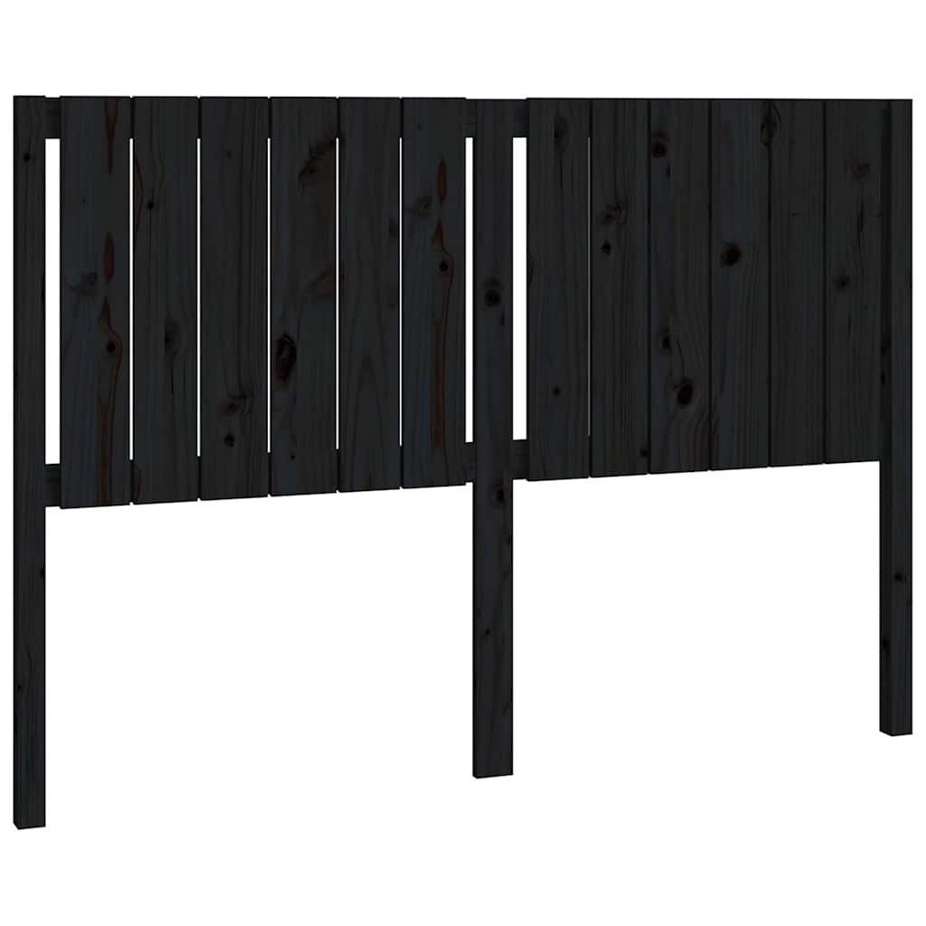 vidaXL Bed Headboard | Black | Solid pinewood | 145.5x4x100 cm | Bed Headboard 2