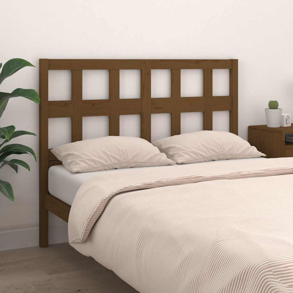 vidaXL Bed Headboard | Honey brown | Solid Pine Wood | Standard 3