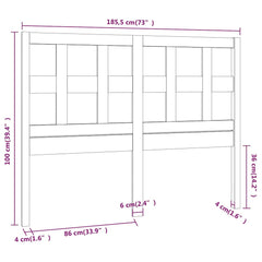 vidaXL Bed Headboard | Honey brown | Solid Pine Wood | Standard 6