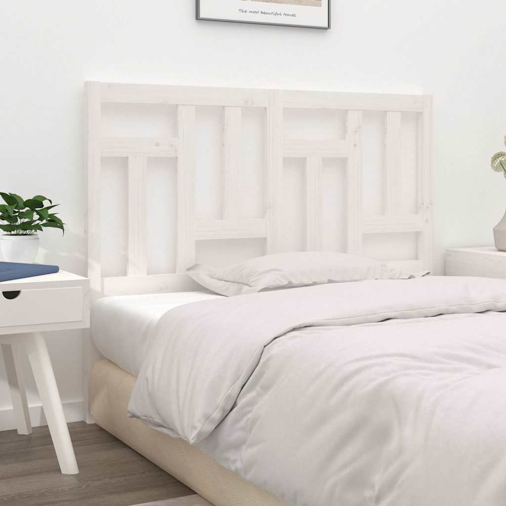 vidaXL Bed Headboard White 145.5x4x100 cm Solid Wood Pine 4