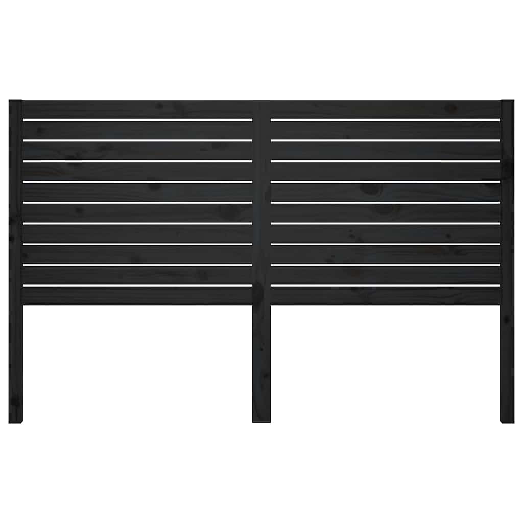vidaXL Bed Headboard | Black | Solid Pine Wood | 126 x 4 x 100 cm 3